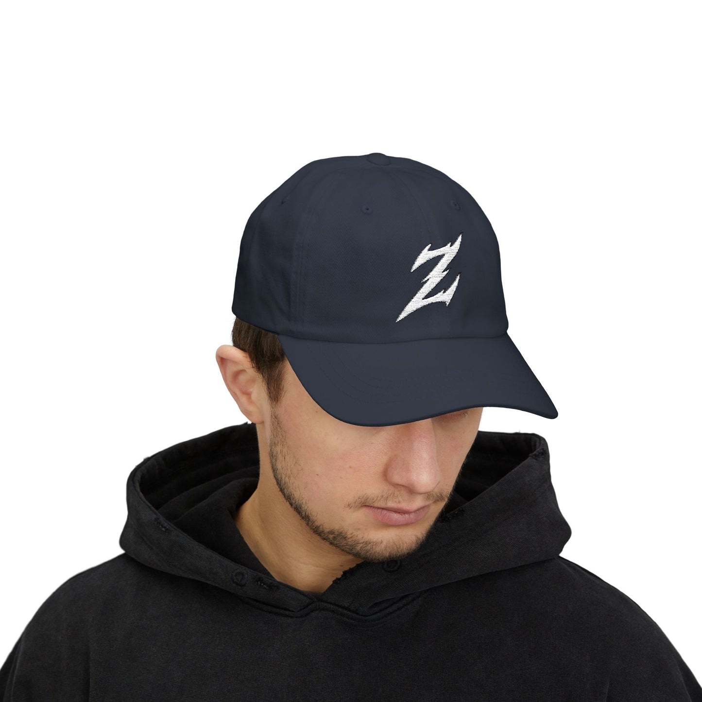 Embroidered White Dad Logo Hat
