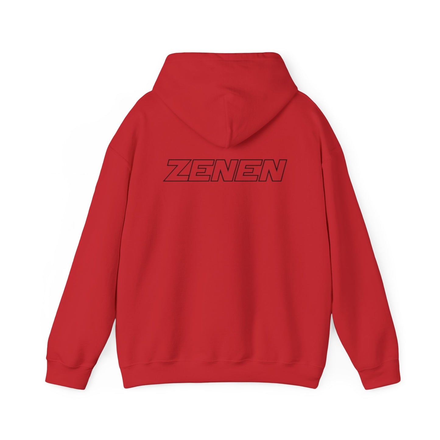 Black Logo Front, Zenen Back Hoodie