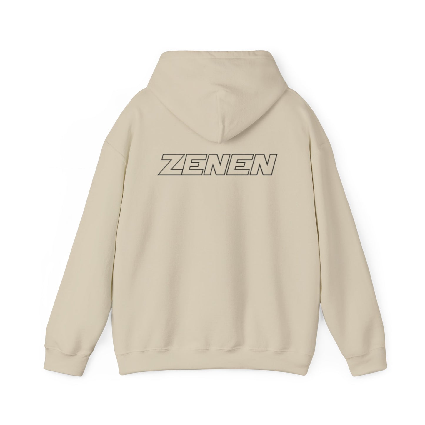 Black Logo Front, Zenen Back Hoodie