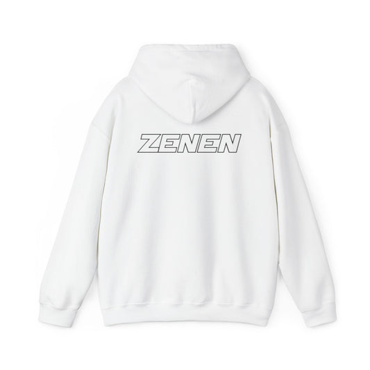 Black Logo Front, Zenen Back Hoodie