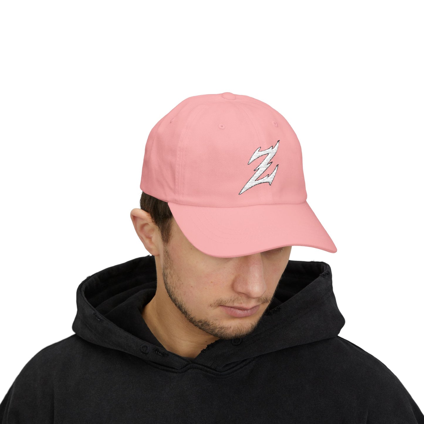 Embroidered White Dad Logo Hat