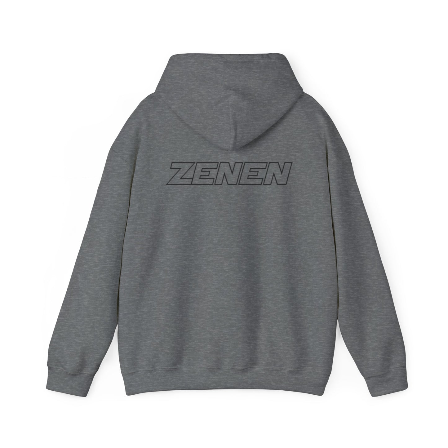 Black Logo Front, Zenen Back Hoodie