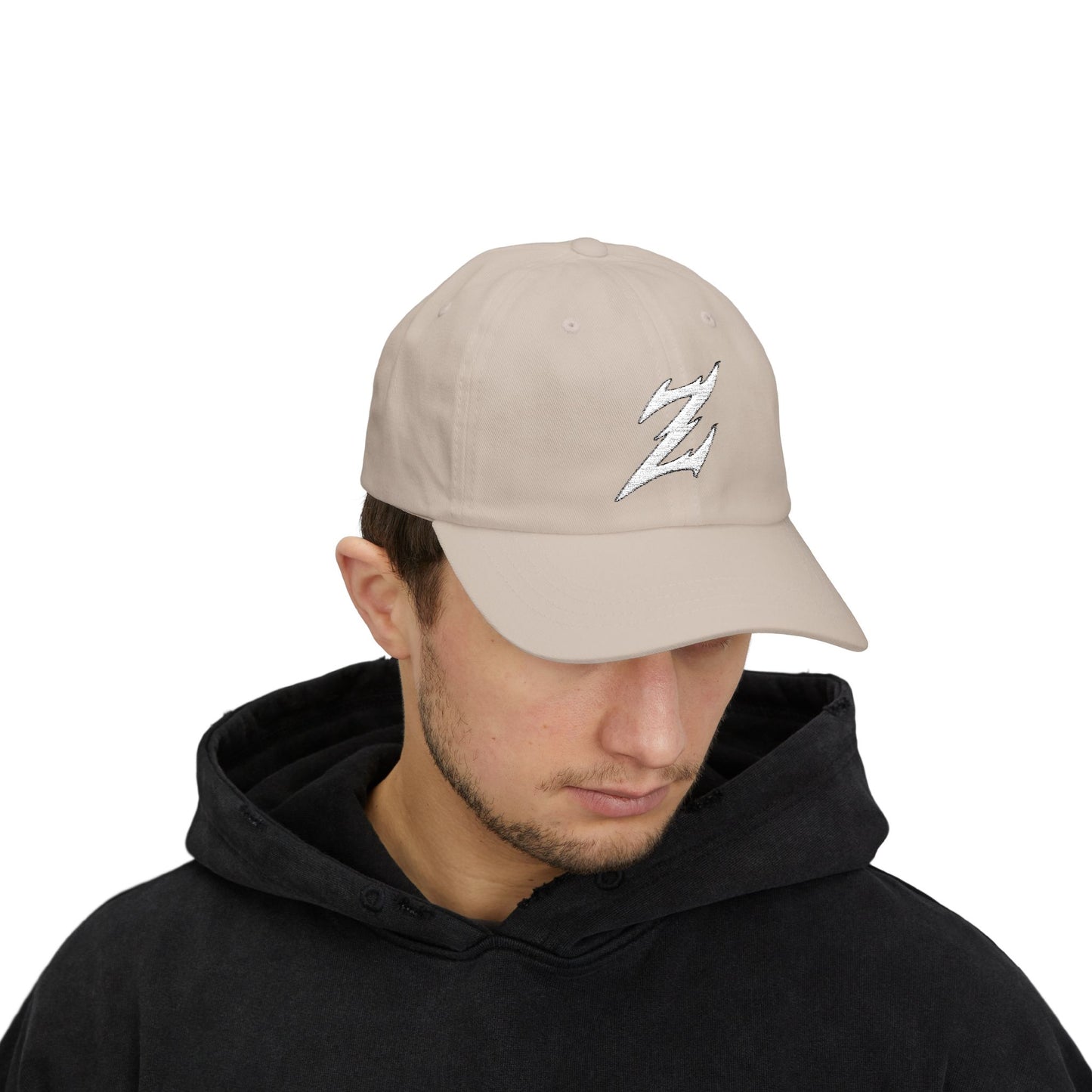 Embroidered White Dad Logo Hat