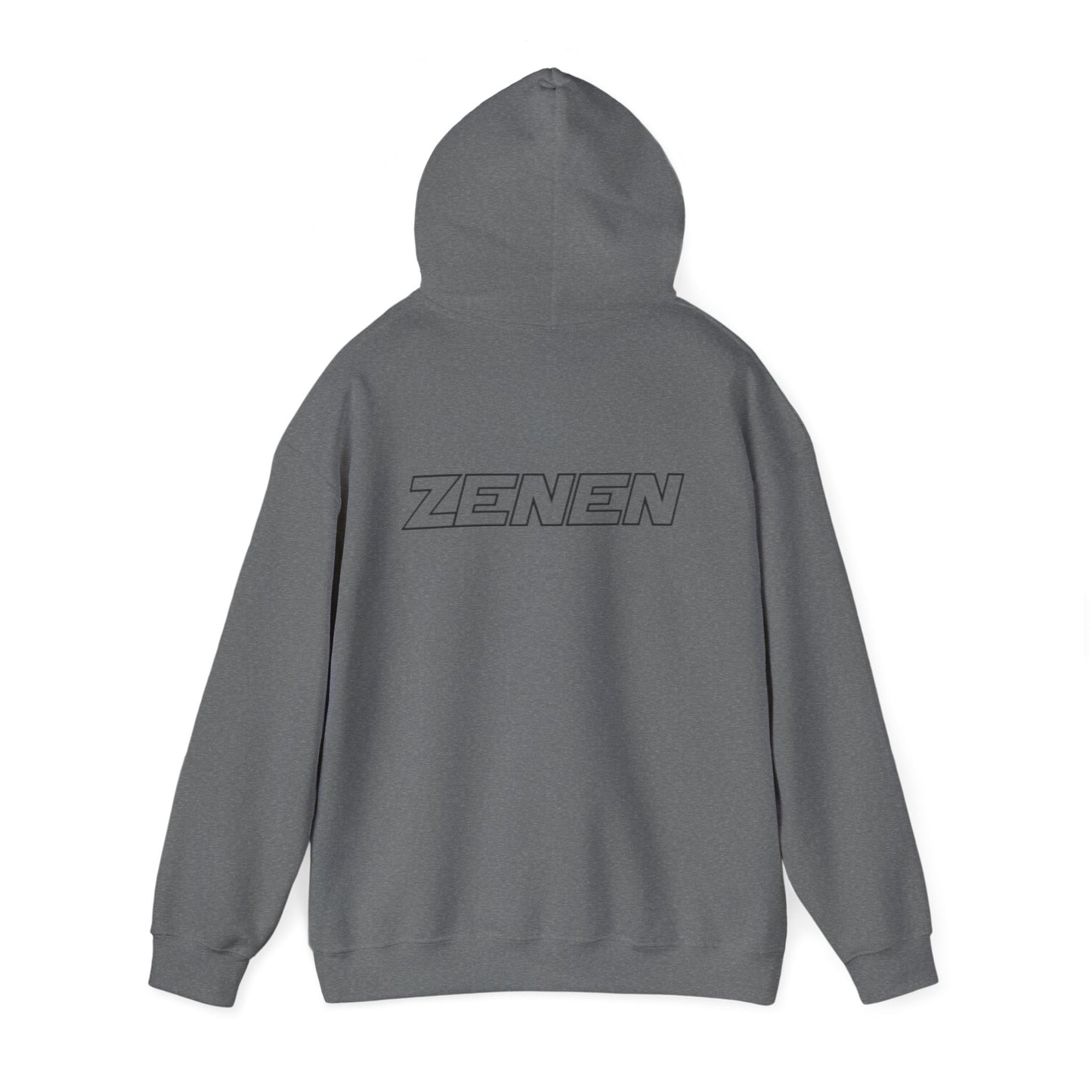 Black Logo Front, Zenen Back Hoodie