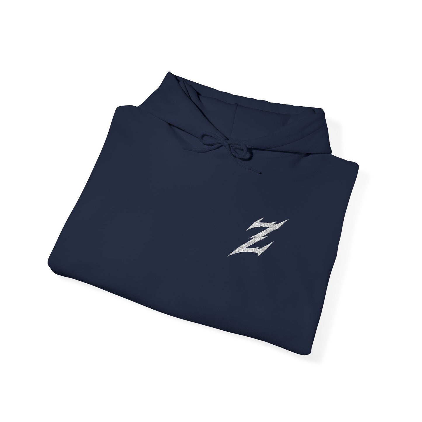 Embroidered White Logo Hoodie