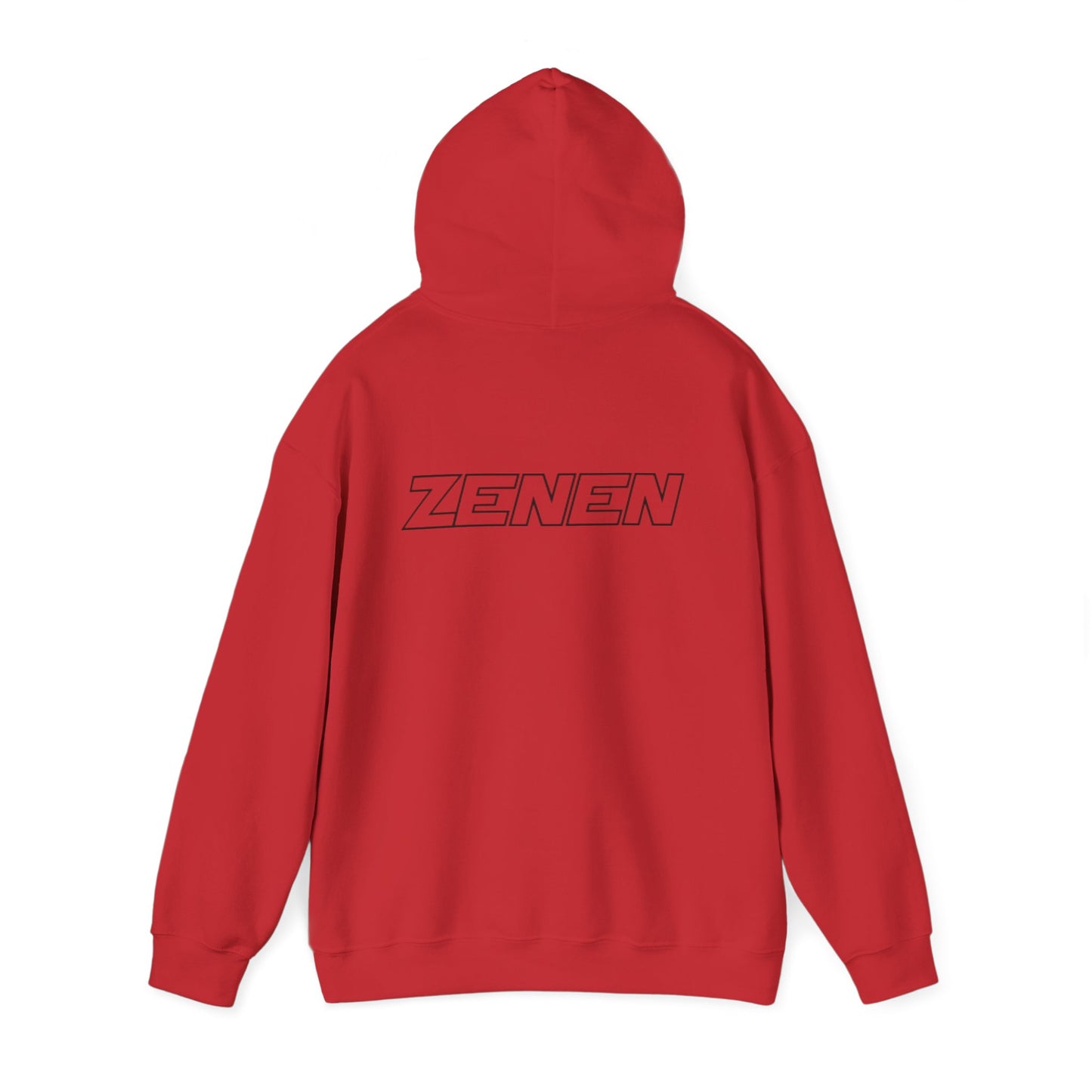 Black Logo Front, Zenen Back Hoodie