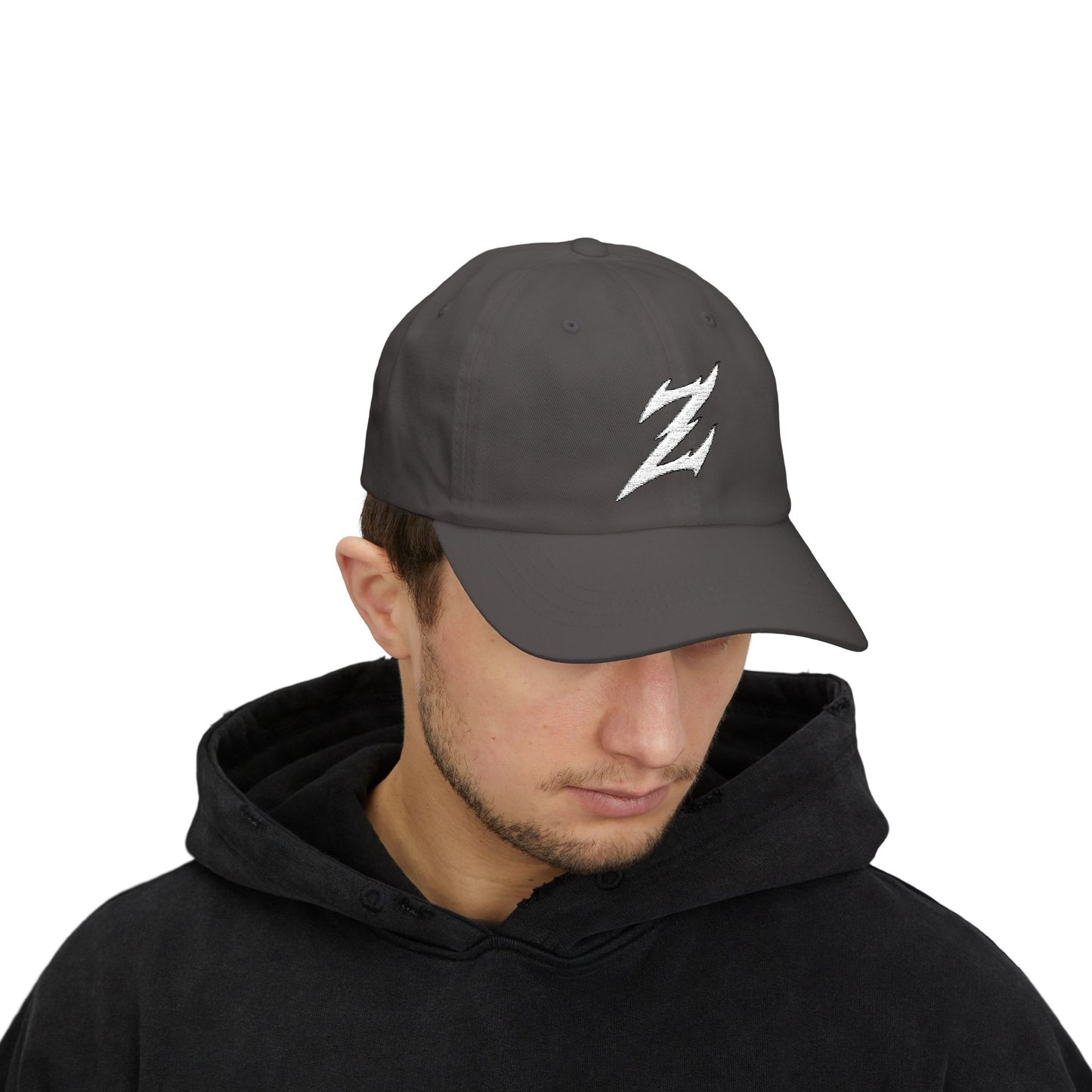 Embroidered White Dad Logo Hat