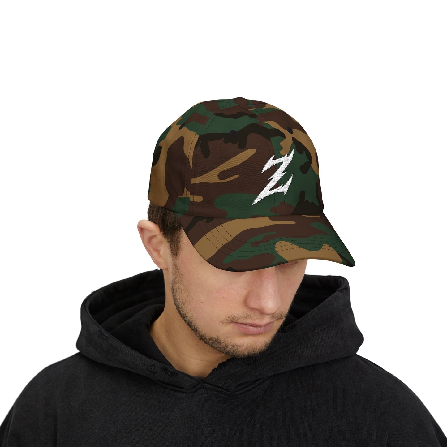 Embroidered White Dad Logo Hat