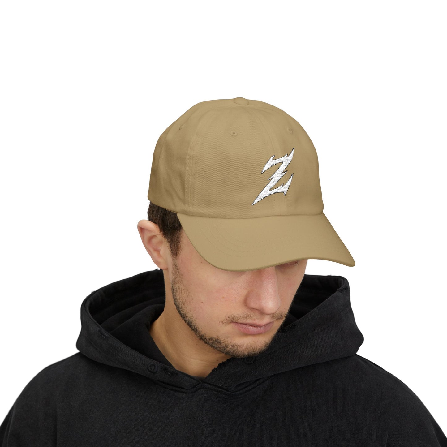 Embroidered White Dad Logo Hat