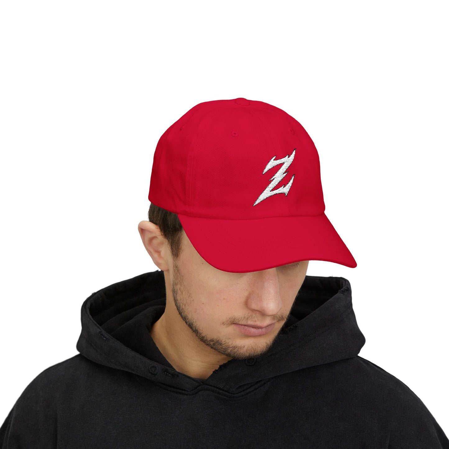 Embroidered White Dad Logo Hat