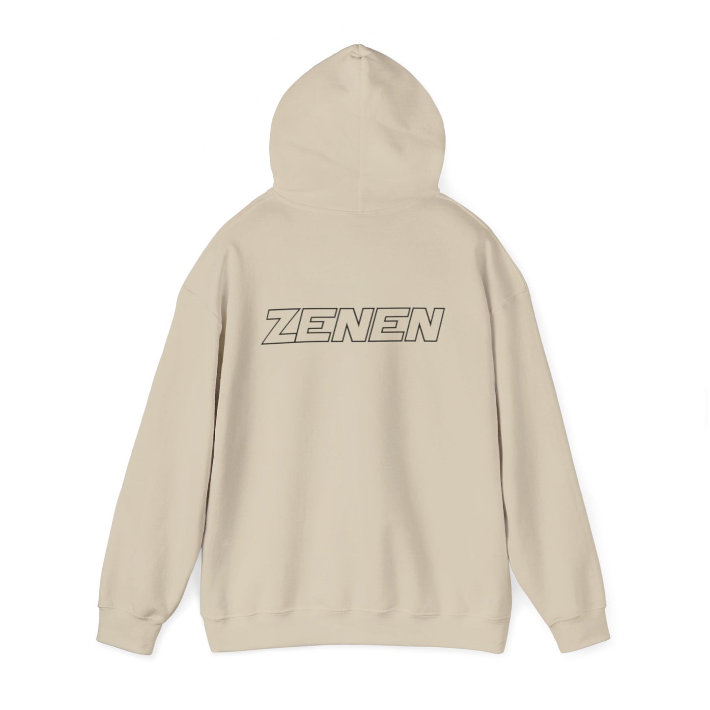 Black Logo Front, Zenen Back Hoodie