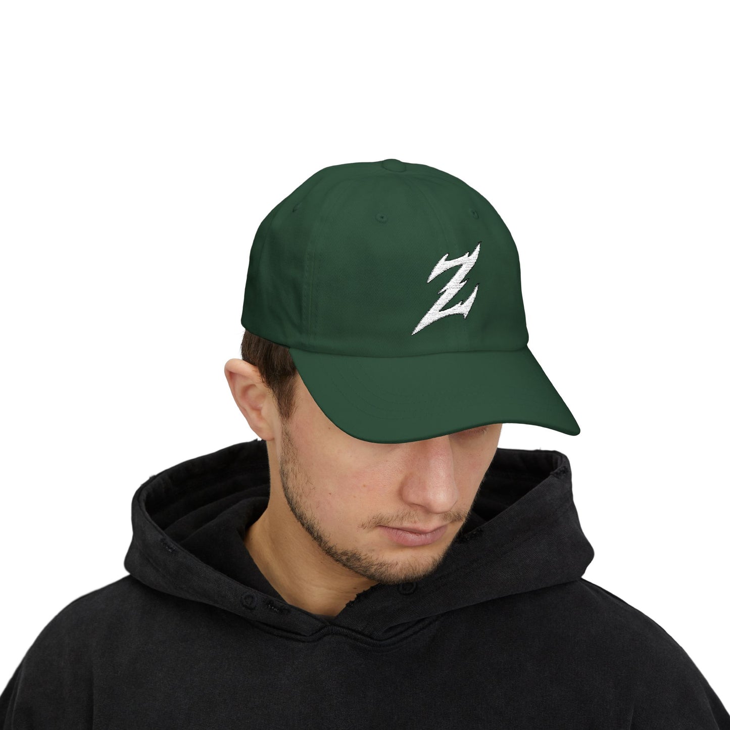 Embroidered White Dad Logo Hat