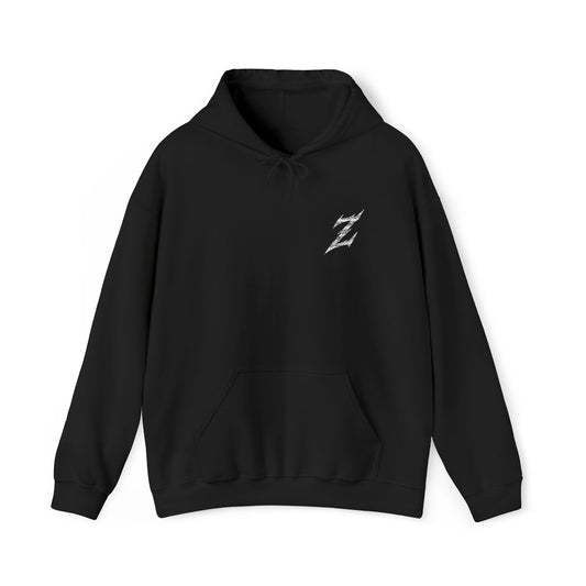 Embroidered White Logo Hoodie